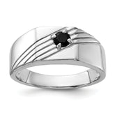 Sterling Silver Rhodium-plated Black Onyx Signet Men's Ring